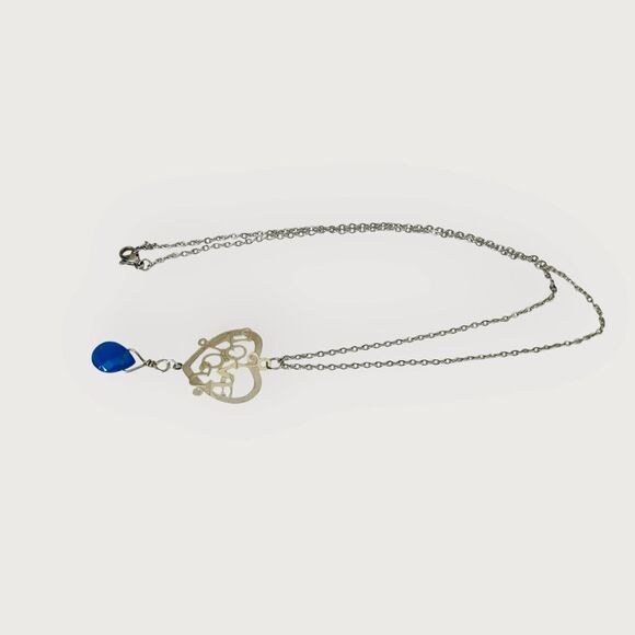 Stainless steel I LOVE YOU heart pendant & a 20.” Long matching necklace - Picture 5 of 6